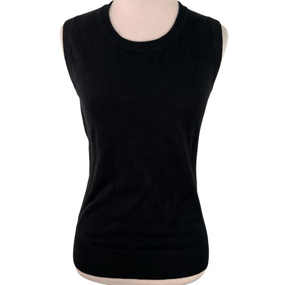 Cielo Black Viscose Scoop Neck Sleeveless Sweater Top Size Medium - Picture 1 of 7